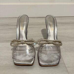 Open Toe Silver Heel